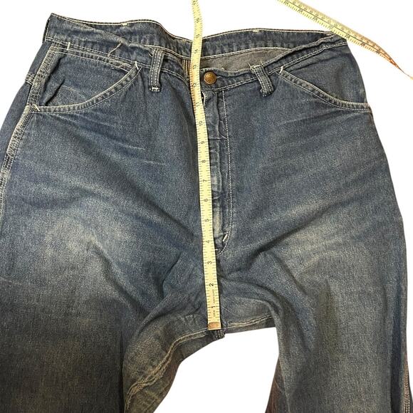 Vintage 70's DEE CEE Medium Wash Mid-Rise Straight Jeans Men's Size W36 x L34 - Picture 4 of 10